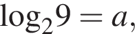 \log _29=a,