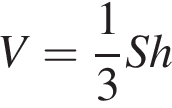  V= дробь: чис­ли­тель: 1, зна­ме­на­тель: 3 конец дроби Sh 